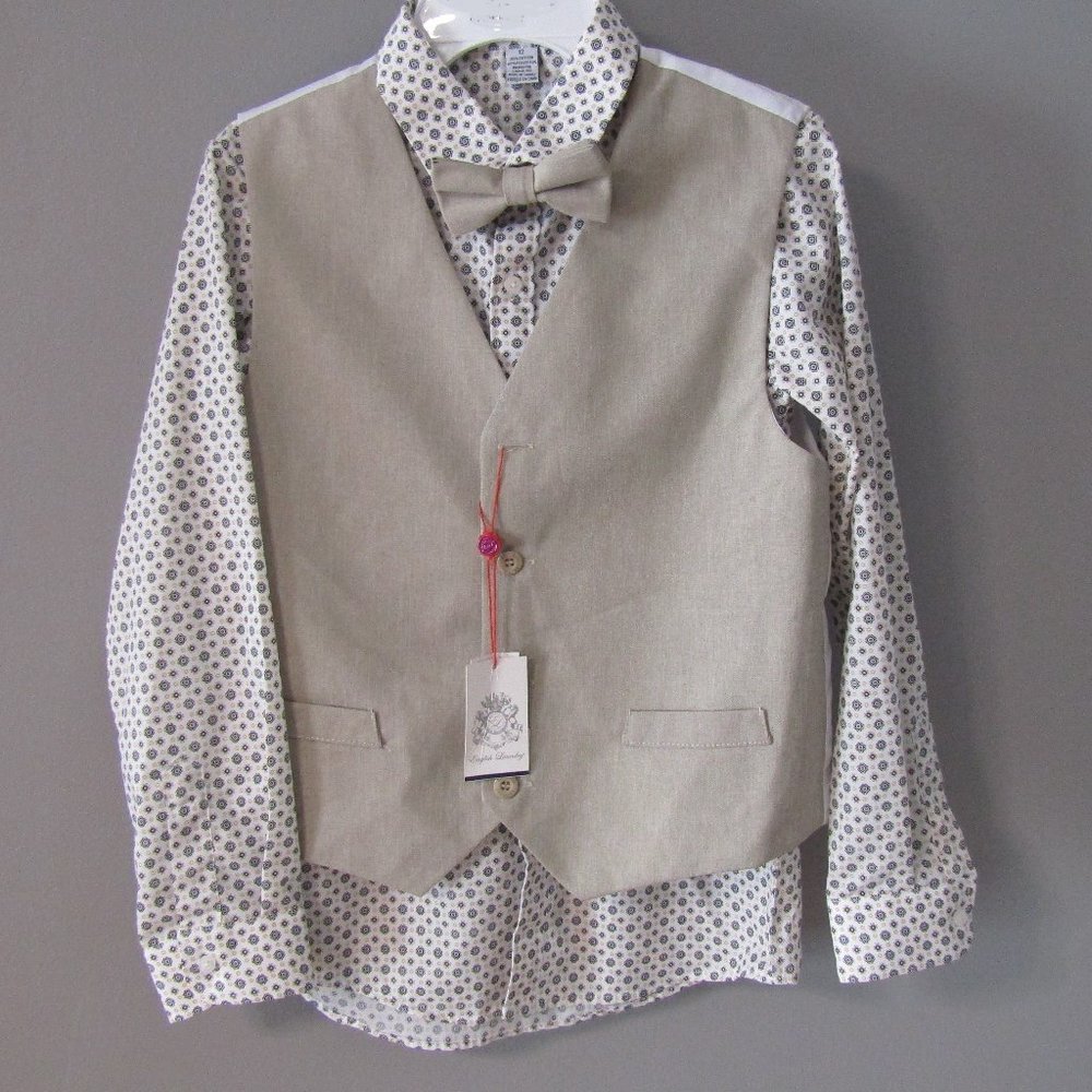 NWT English Laundry Boy's Shirt Vest & Bowtie 12